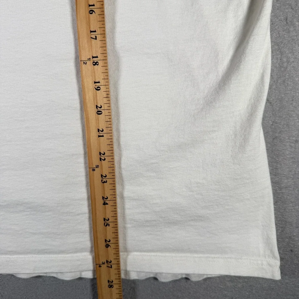 Adidas Vintage 90s Long Sleeve T-Shirt White Black 3 Stripe Made in USA Mens L‎